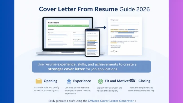 cover letter from resume guide showing how to turn resume experience into a job application cover letter